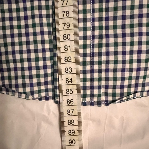 Facconable Men’s Large Purple Green Checkered Casual Short Sleeve Button Down - Picture 6 of 9